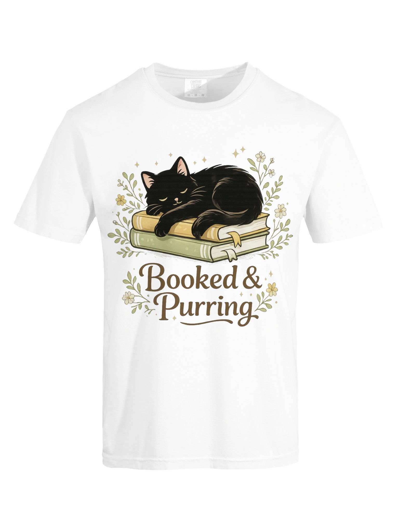 Cute Black Cat Floral Book Tee, Bookish Tee, Book Lover Shirt, Gift for Cat Lover, L, Floral Cat Shirt, Cat Mom Gift product image (38)