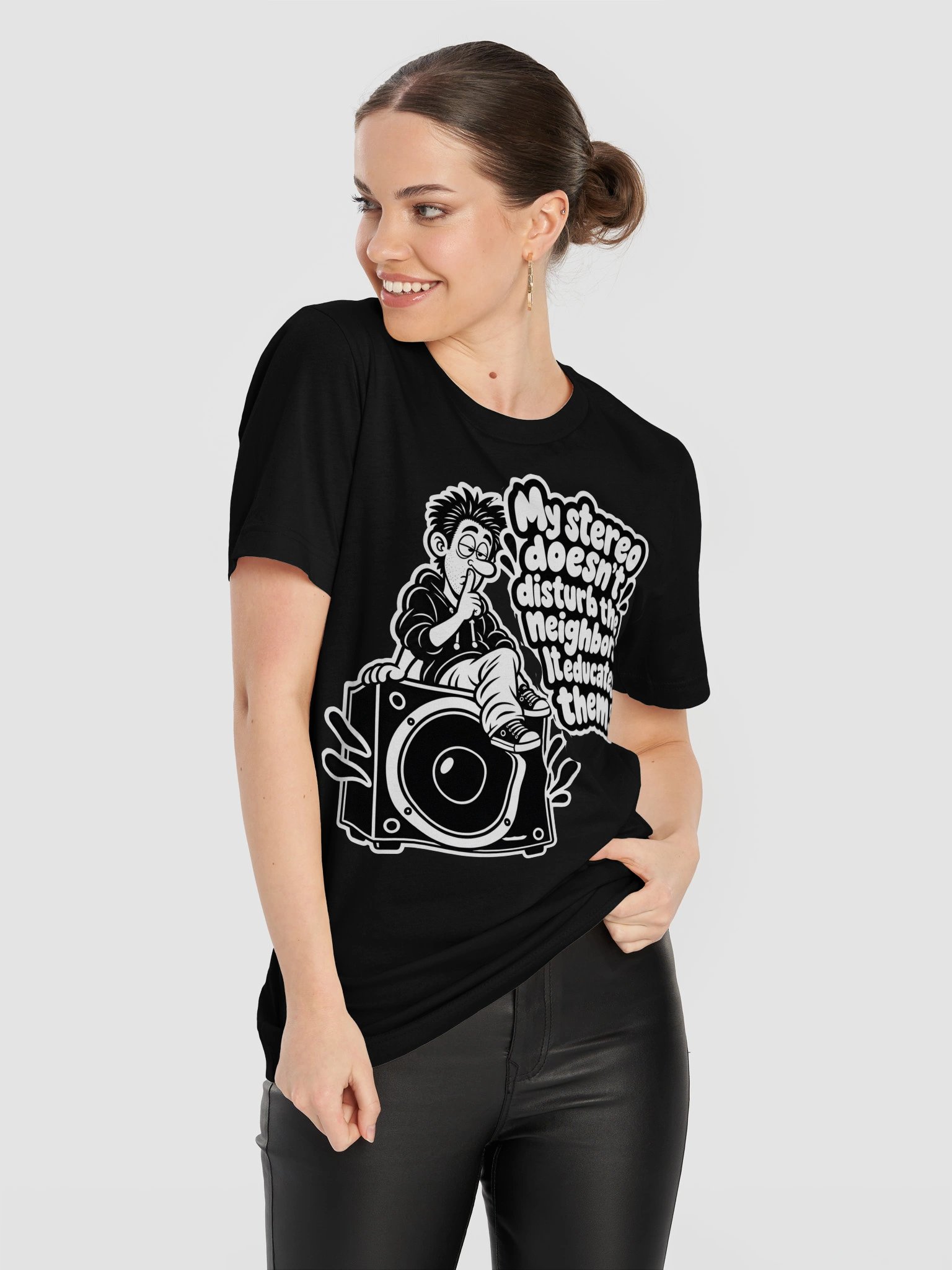 My Stereo Does't Disturb The Neighbours, It Educates Them - Unisex T-shirt product image (11)
