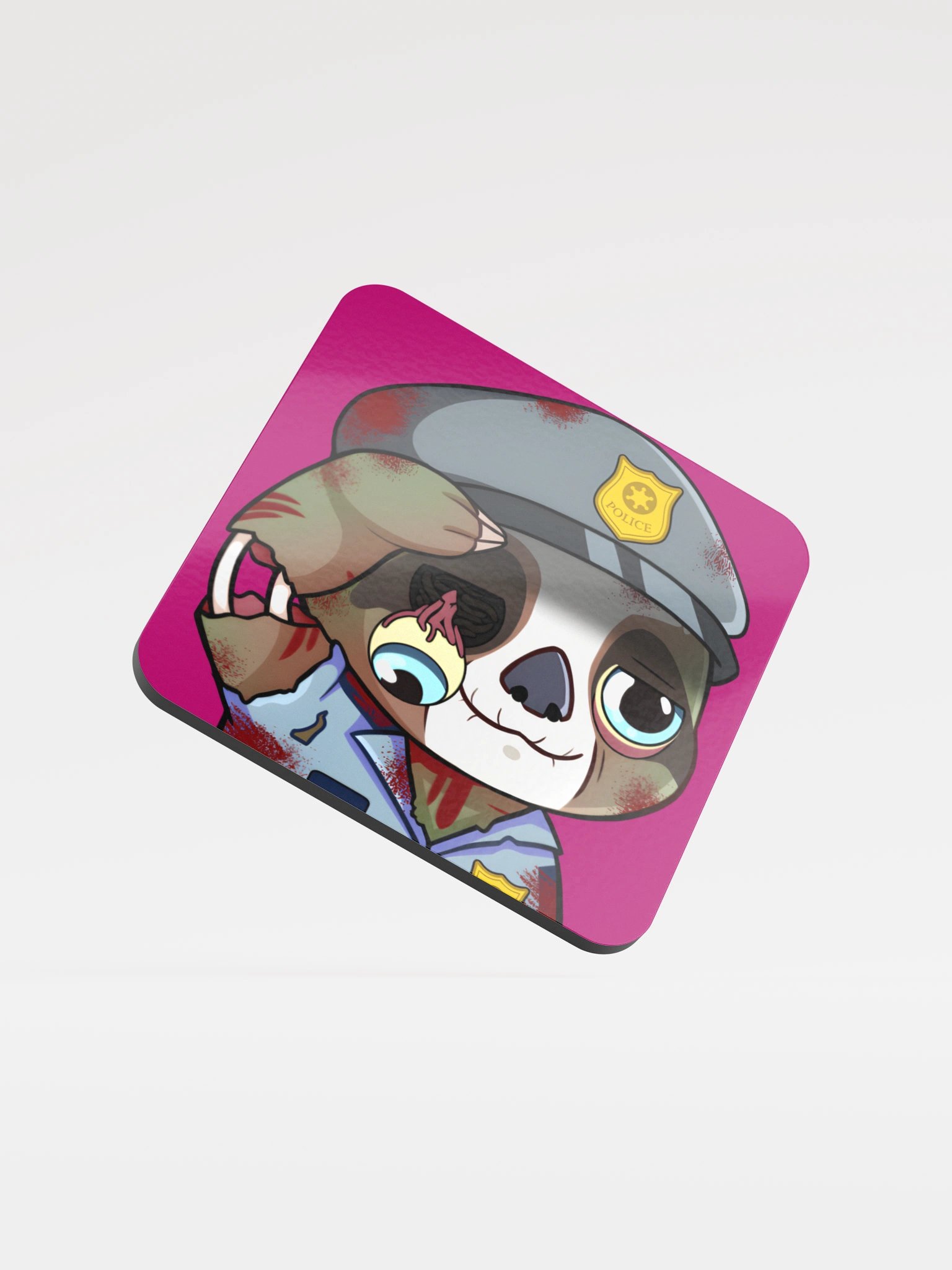 Sloths Zombie Cop Coaster product image (1)