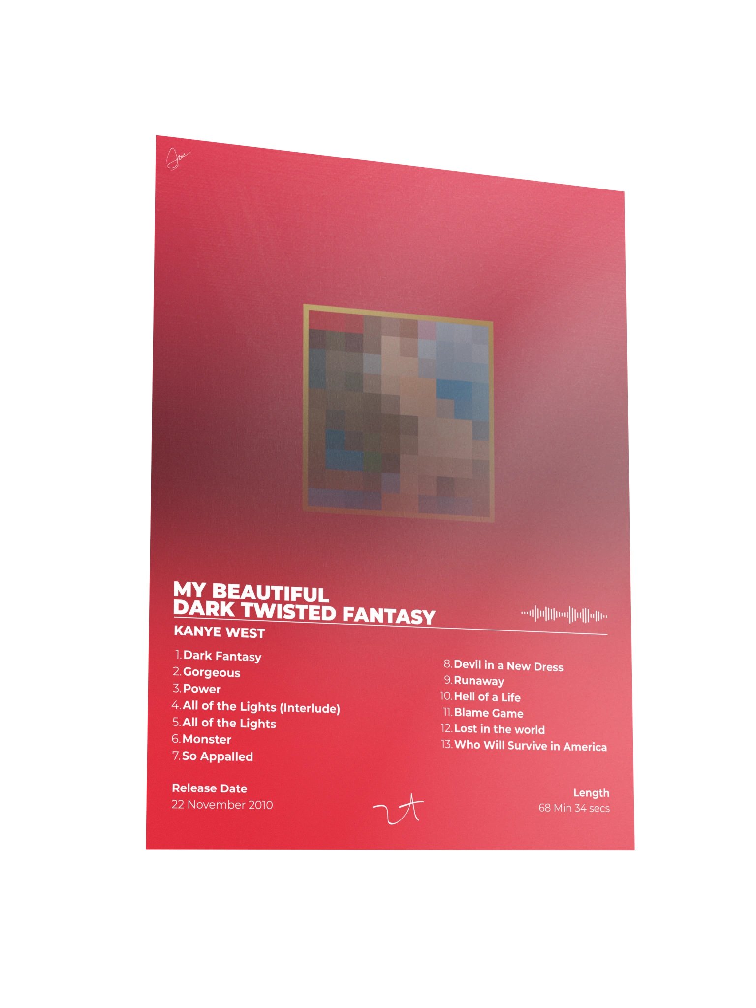 Kanye West Dark Fantasy Album Poster product image (6)