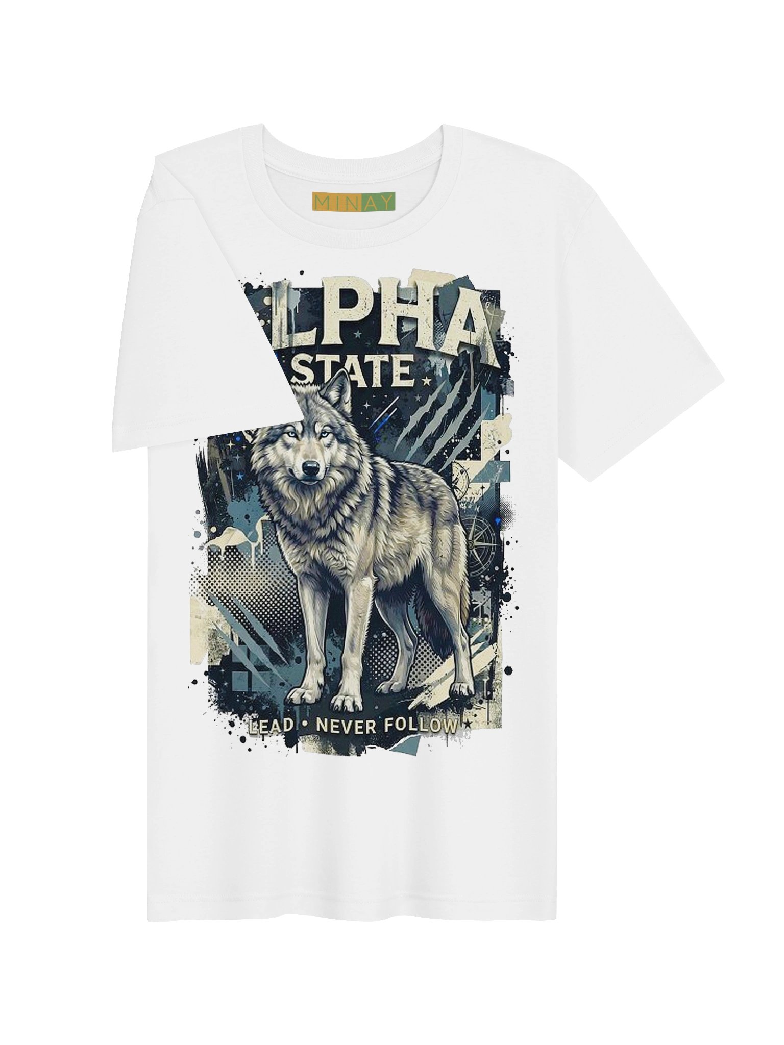 Alpha State Wolf Grunge Graphic Premium Supersoft Tee product image (103)