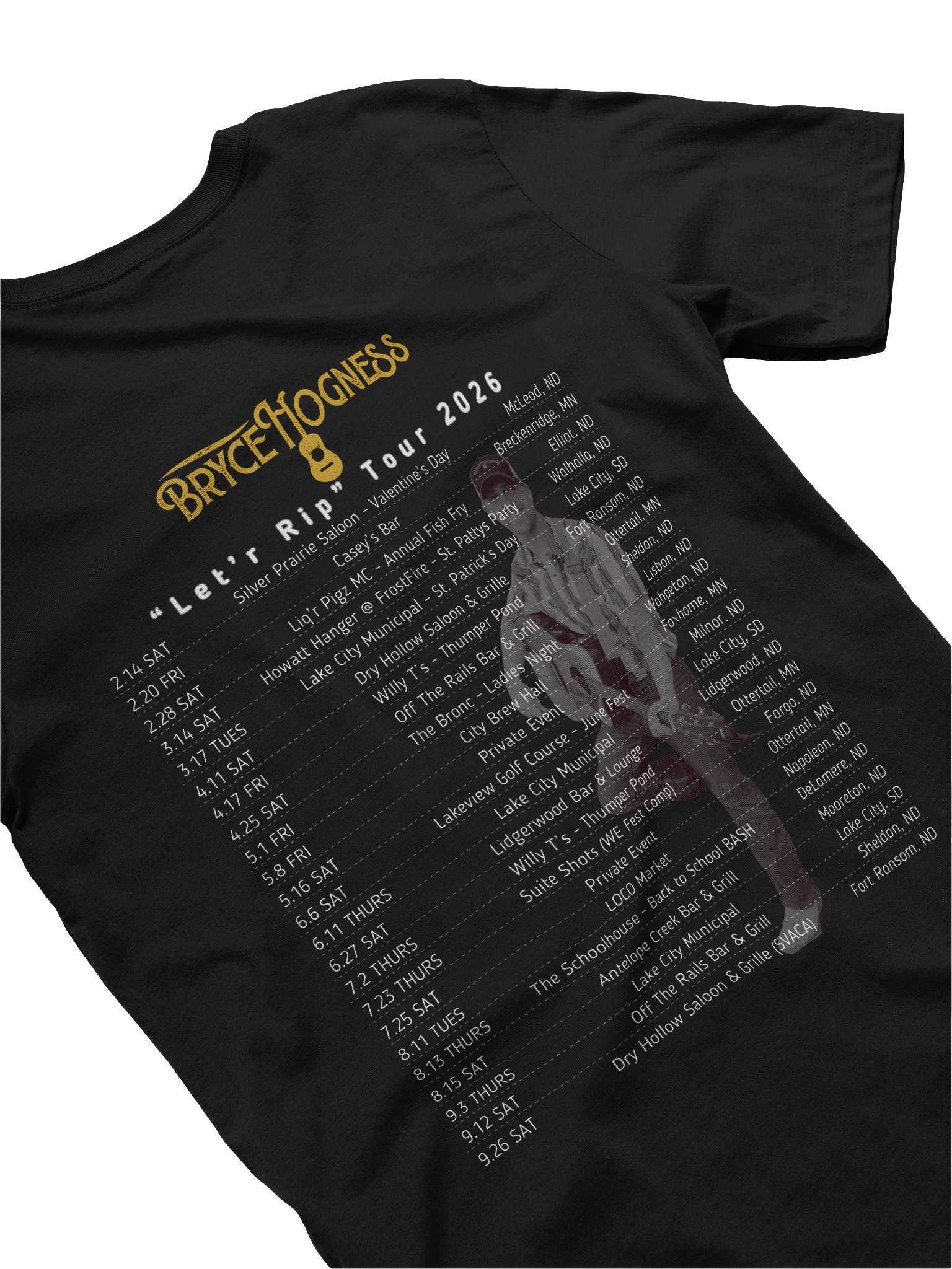 "Let'r Rip 2026 Tour" Bryce Hogness Midnight Black Tee product image (4)