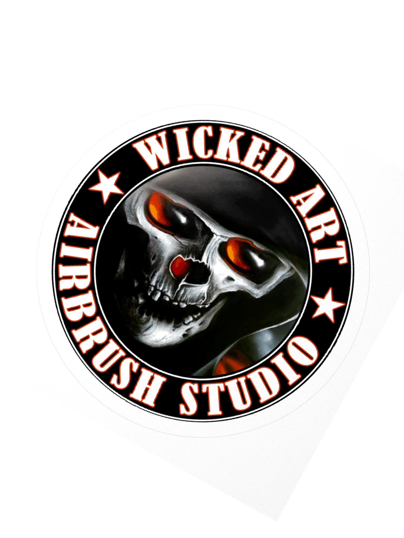 Wicked Art Skull Emblem Vinyl Sticker product image (5)