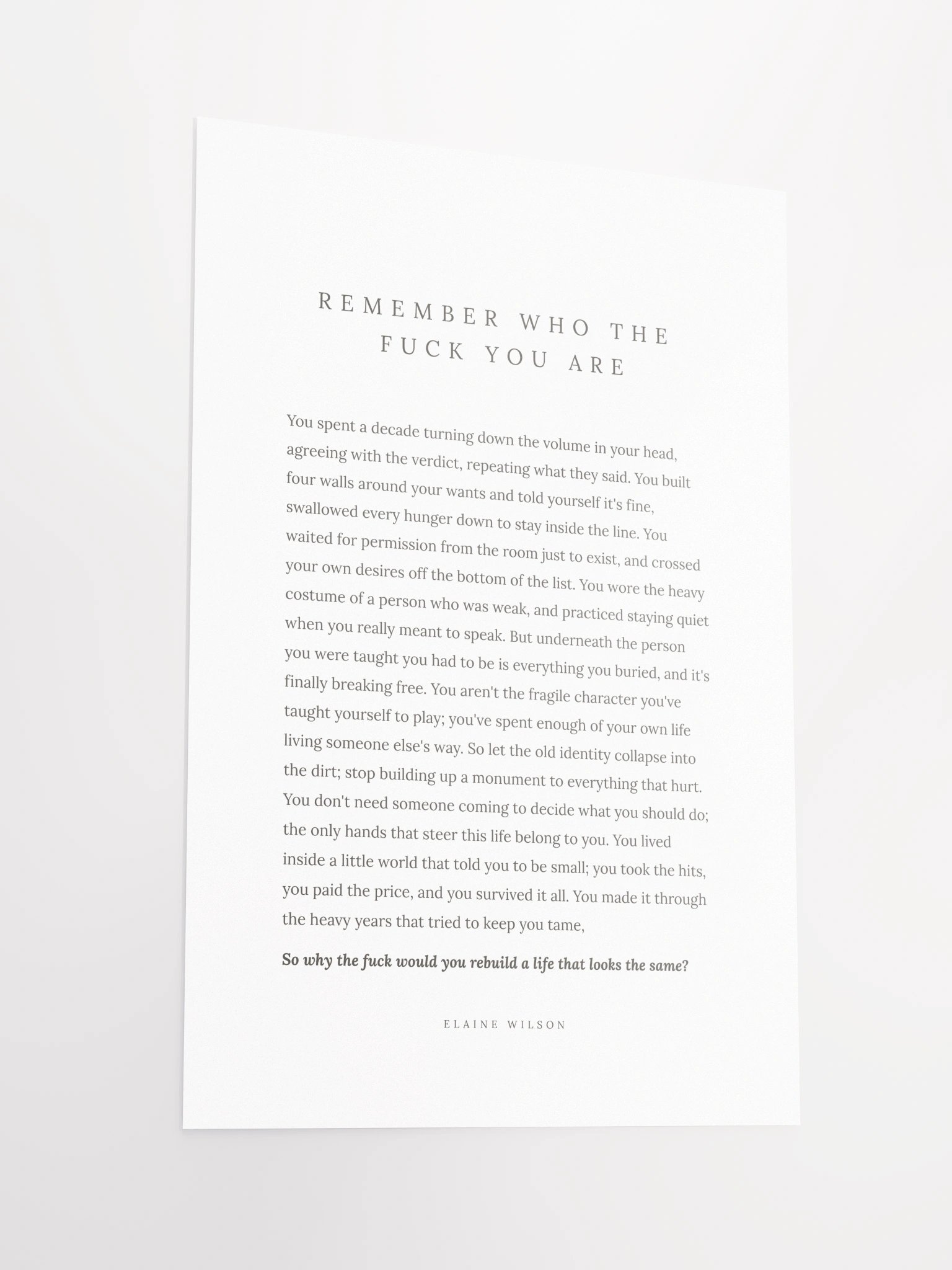 Remember Who The Fuck You Are | Enhanced Matte Paper Poster product image (3)