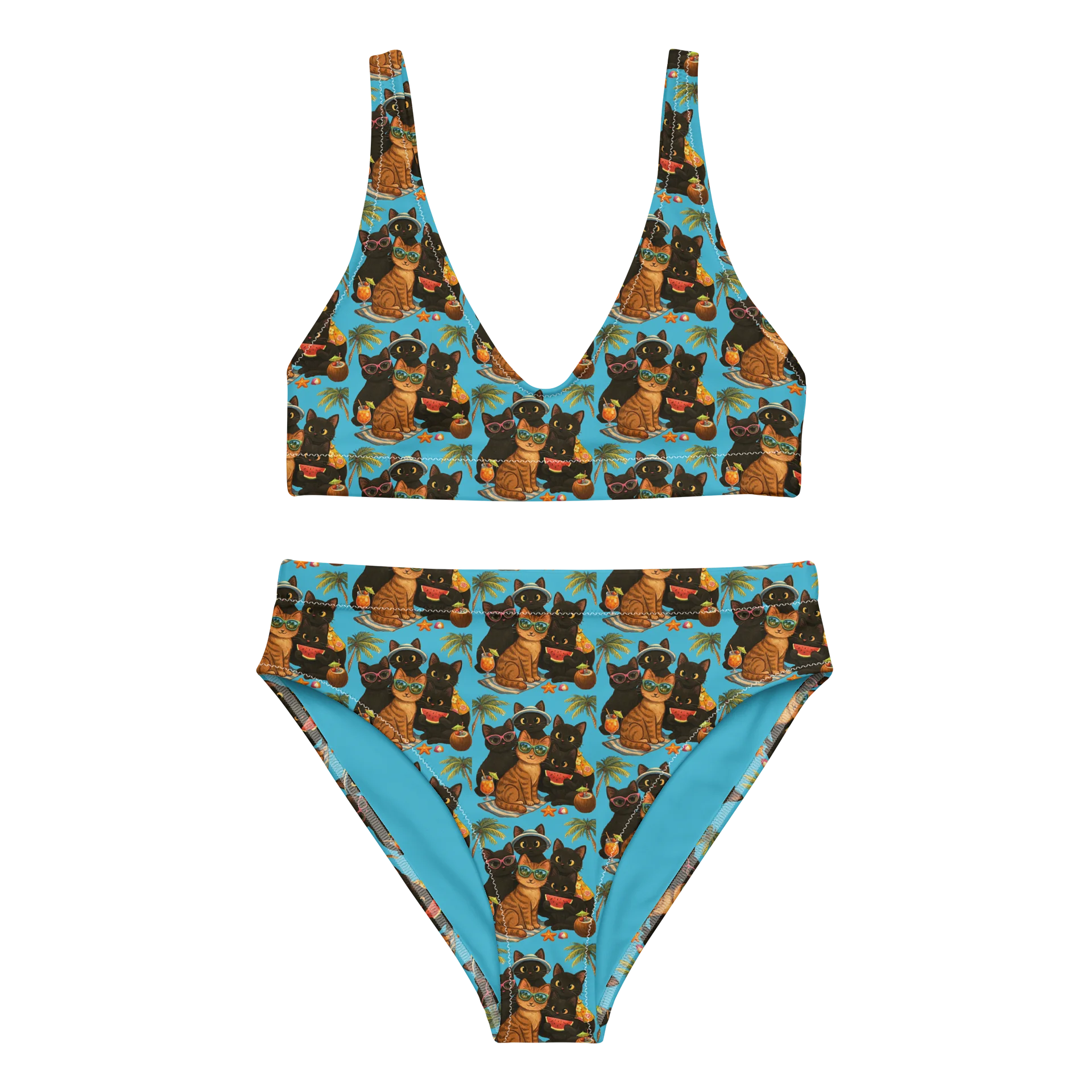 Cat Brigade summer High-Waisted Bikini Set product image (1)