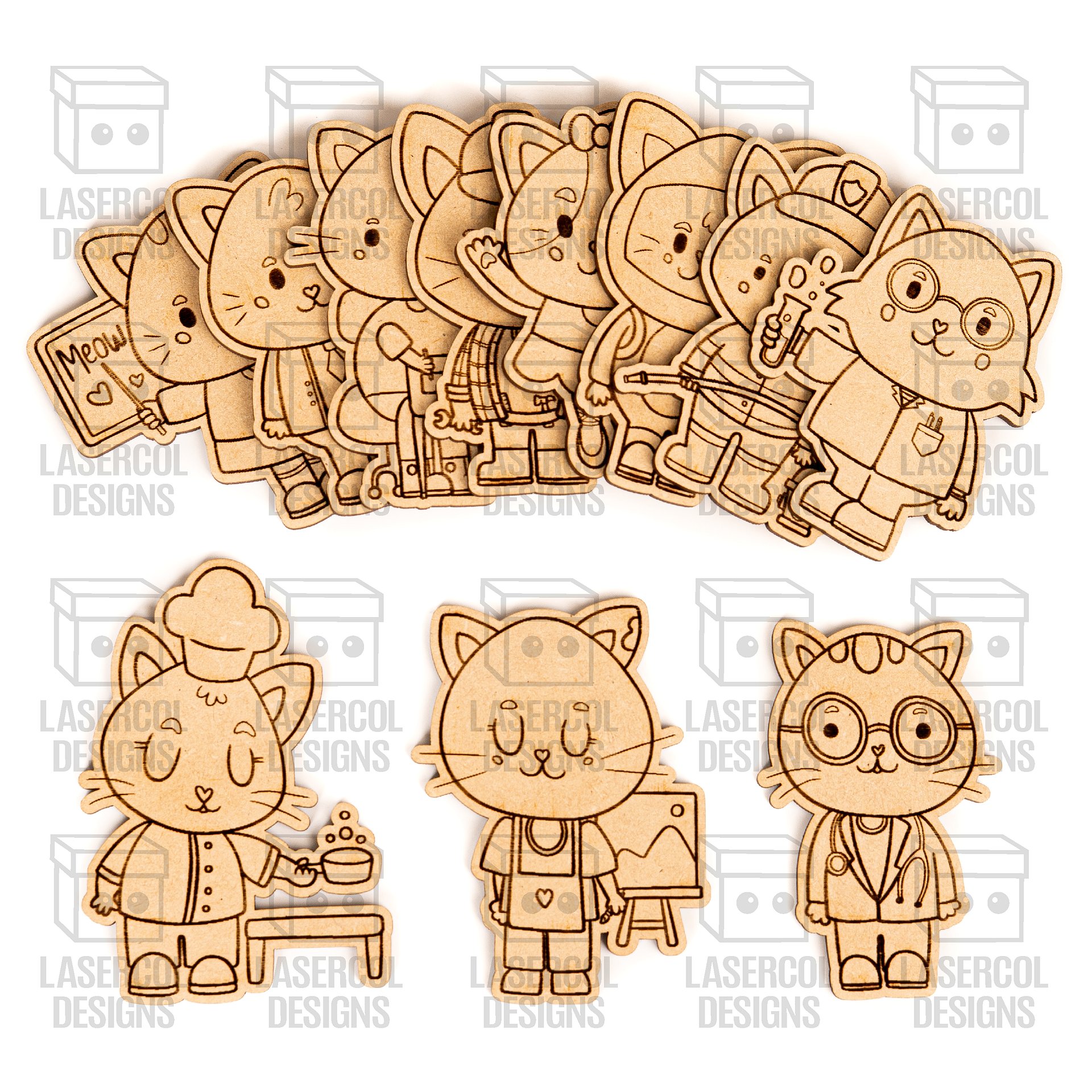 Cats Paint Kit DIY Cut Outs - Laser Cut Files product image (5)