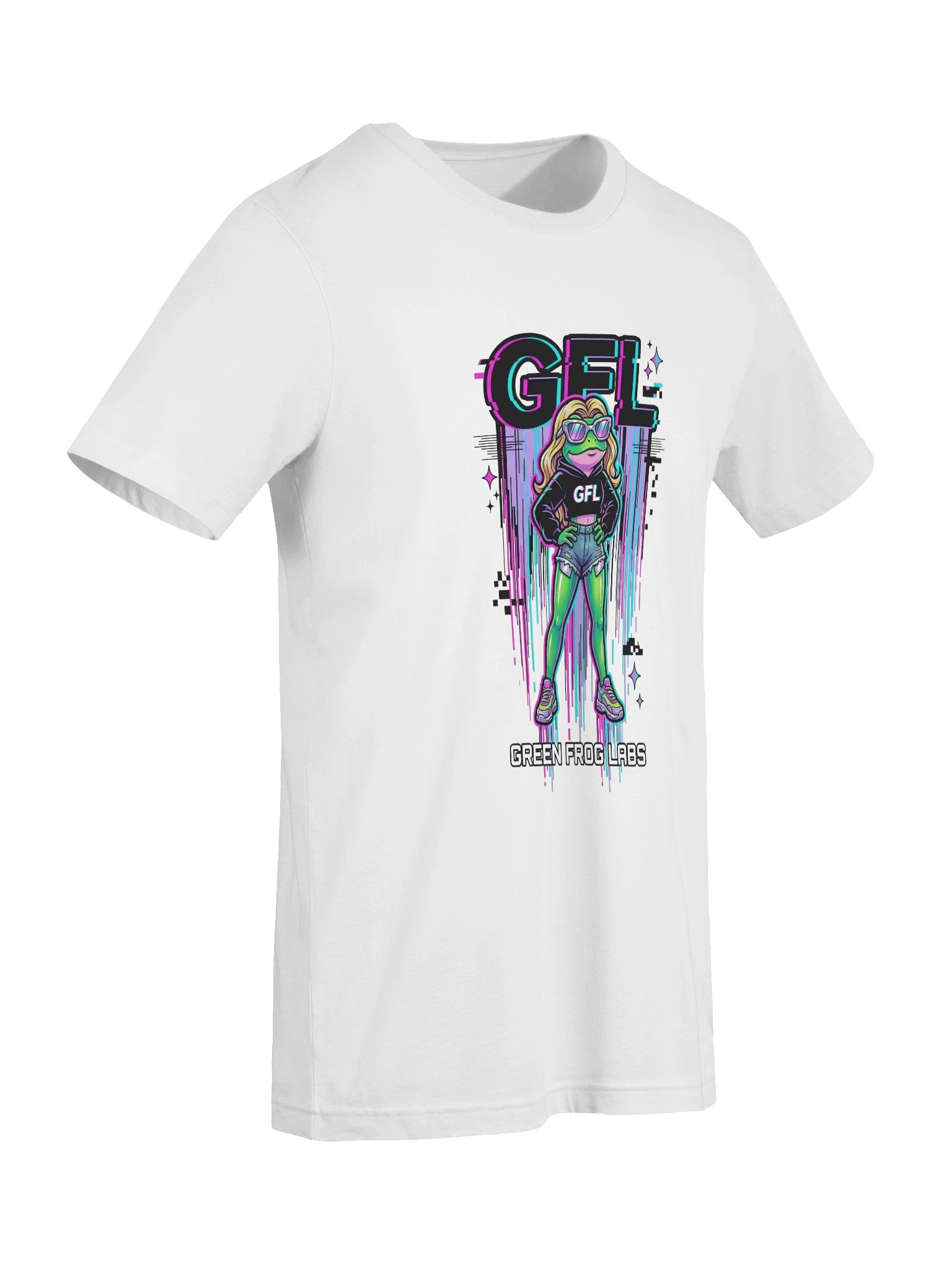 Y2K Glitch GFL Frog Women's Tee – Green Frog Labs product image (9)