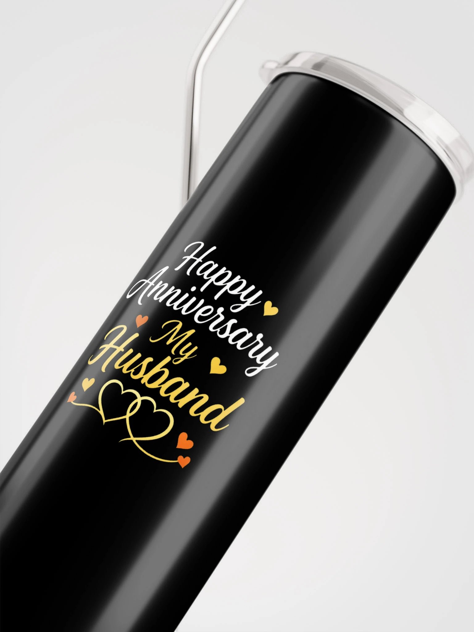 Happy Anniversary My Husband Tumbler - Double Heart product image (5)