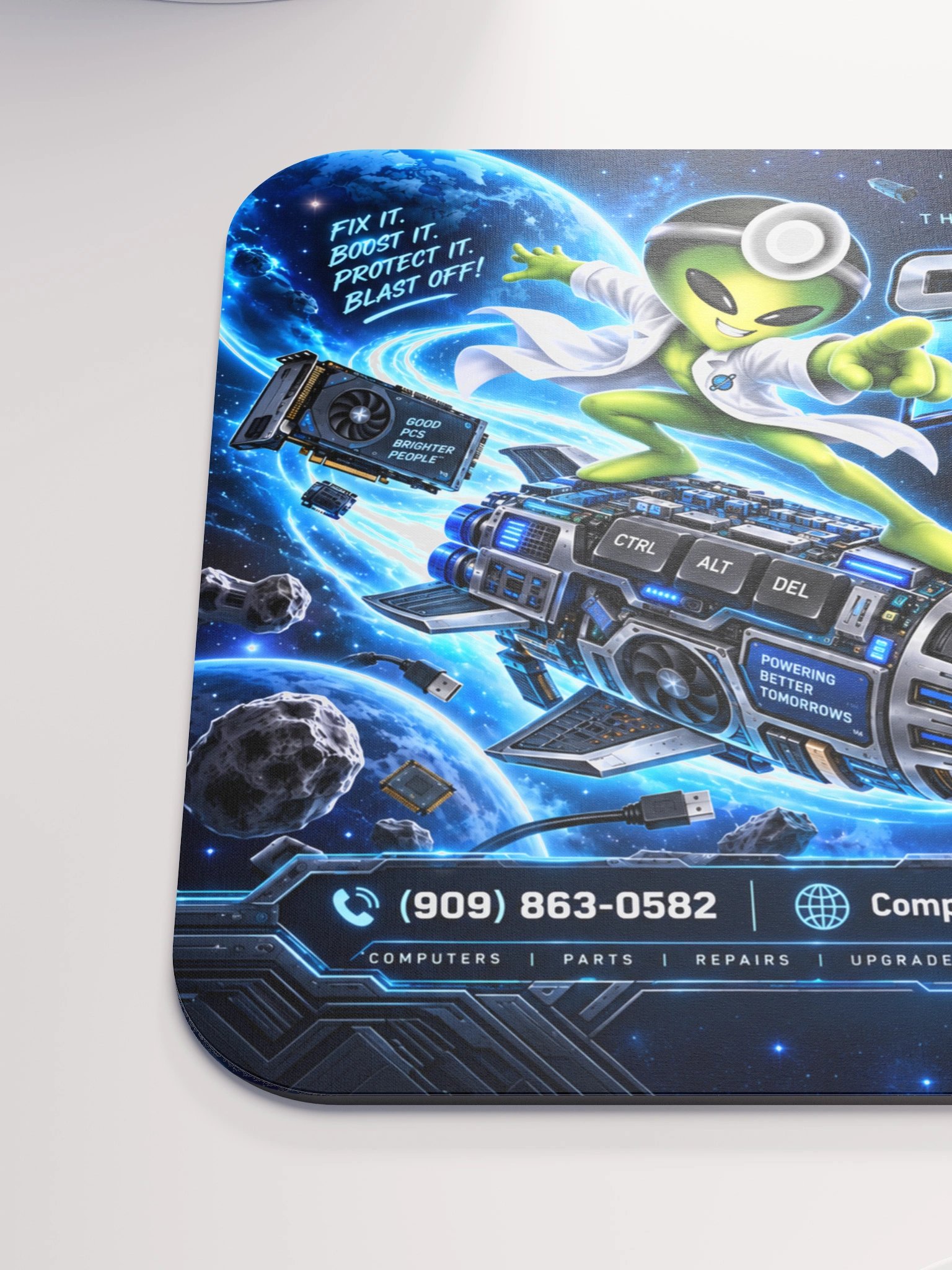 Computer Headz Blast-Off Tech Mousepad – Electric Blue Edition No. 01 product image (6)