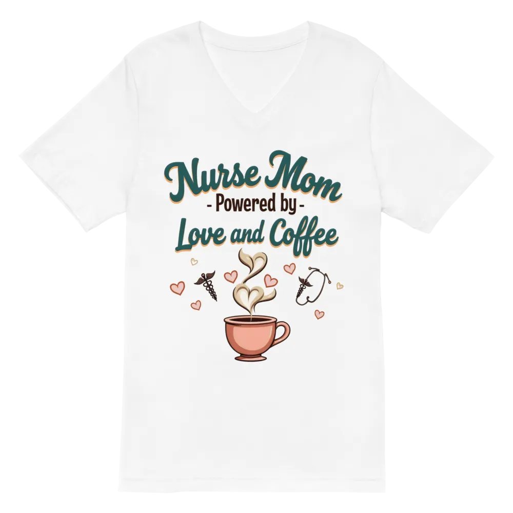 Love & Coffee Nurse Mom V-Neck Tee product image (2)