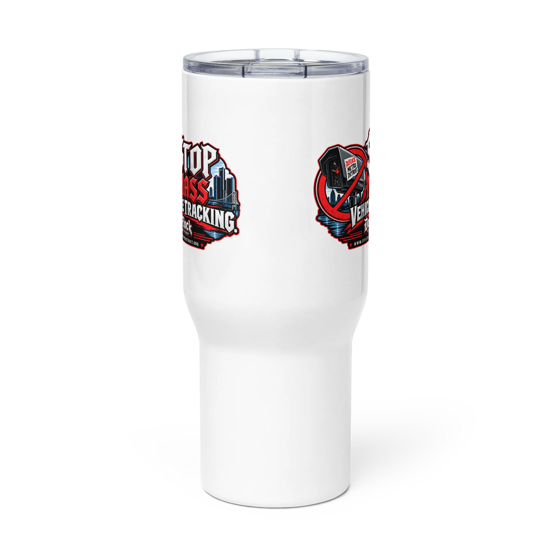 Stop Mass Vehicle Tracking Travel Mug With Handle product image (3)