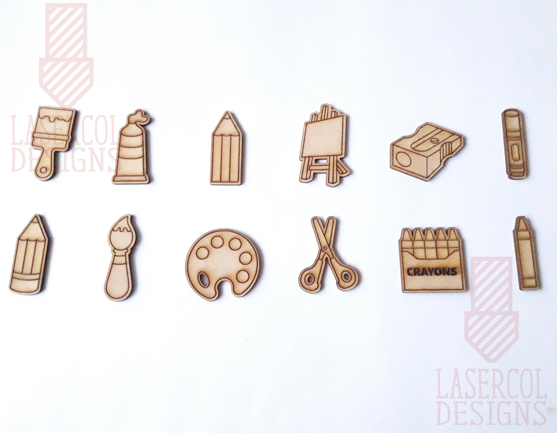 Art Supplies Cut Outs and Stud Earrings - Laser Cut Files product image (2)