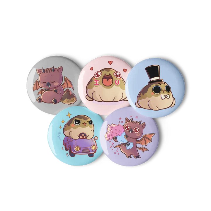 Mr Wawa & Tutzi Set of Pin Buttons product image (3)