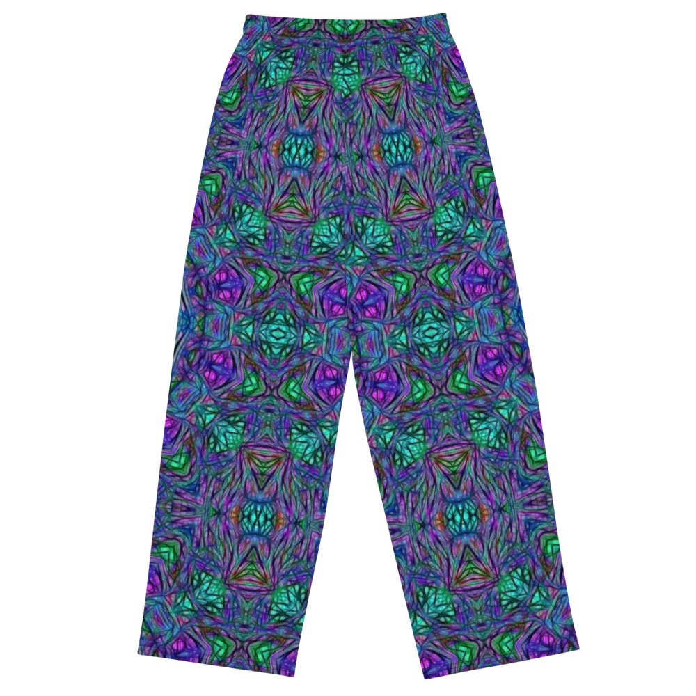 Blue Green Purple Kaleidoscope Wideleg Pants product image (1)