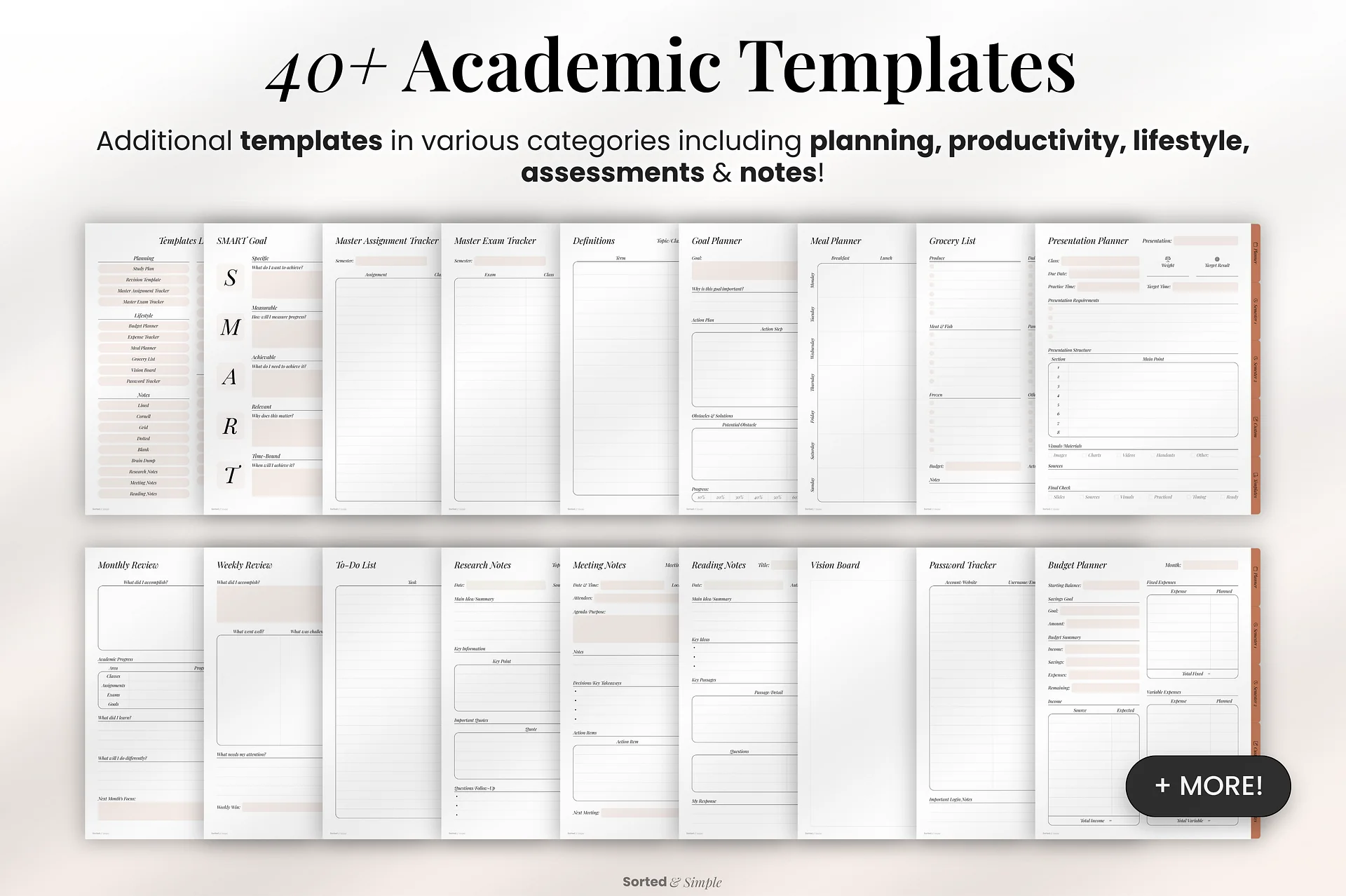 2026/2027 Mid-Year Student Digital Planner Portrait - Terracotta product image (6)