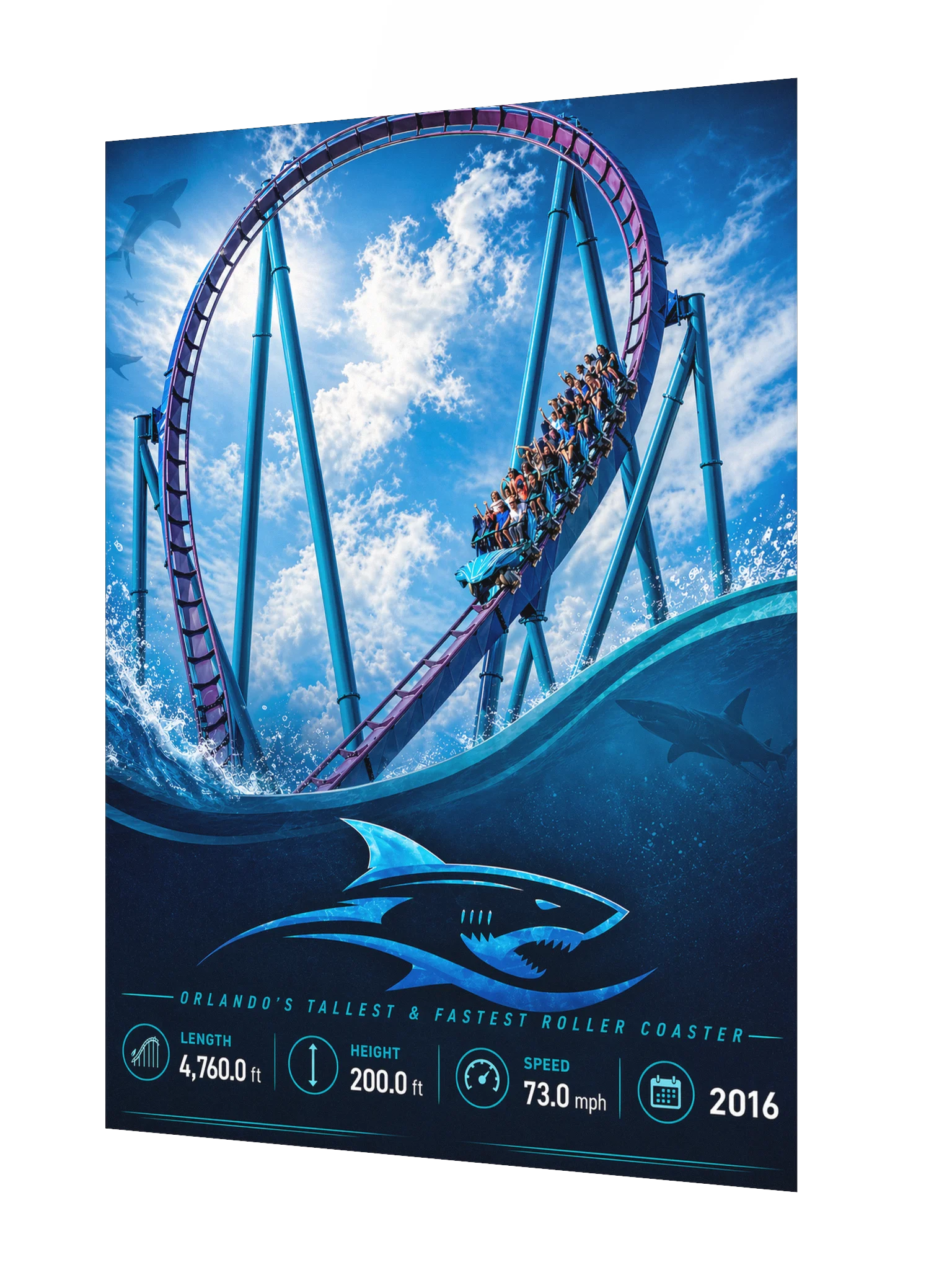 Mako - Orlando's Tallest & Fastest Roller Coaster Poster | 18x24" product image (2)