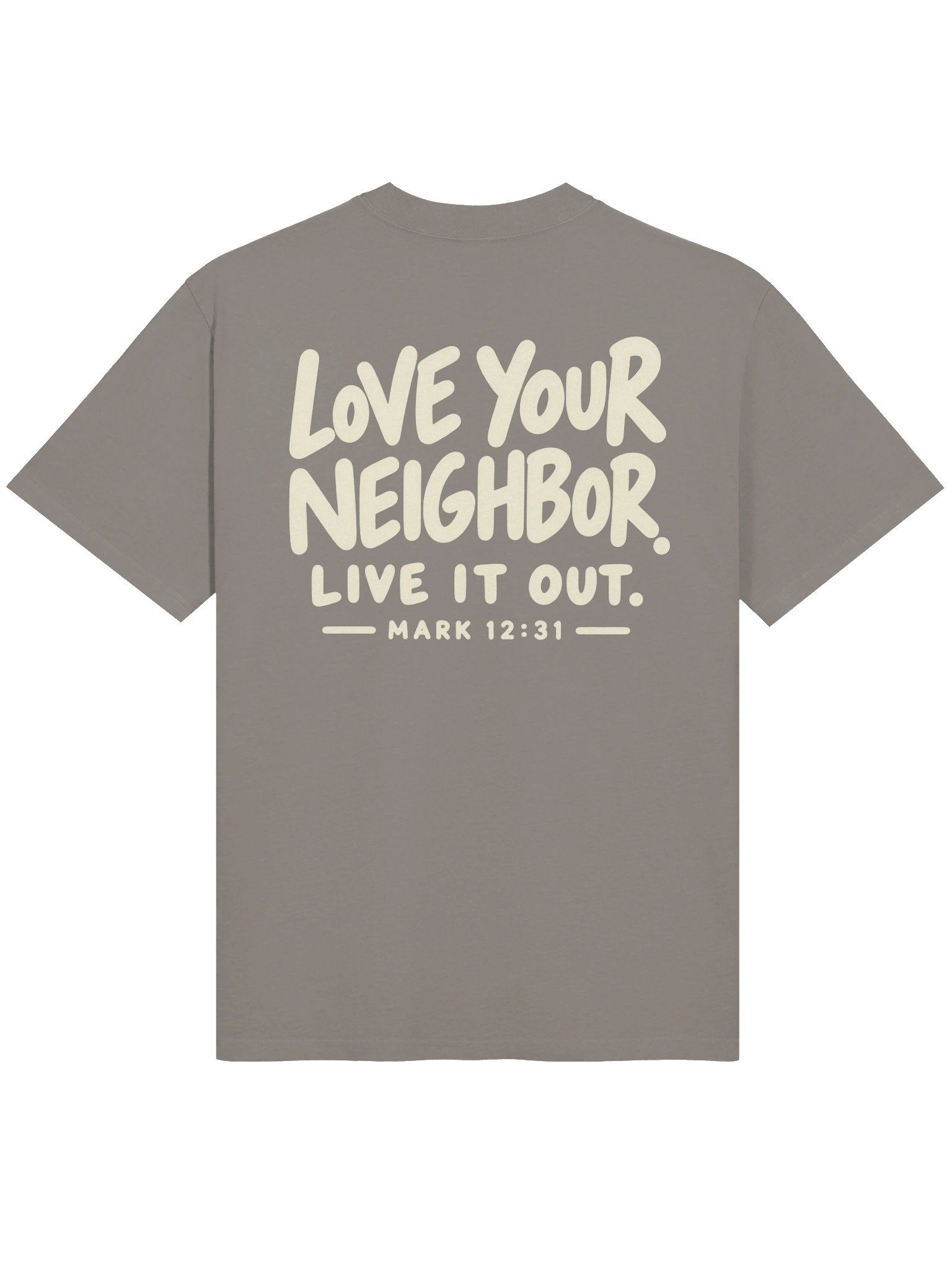 Love Your Neighbor Oversized Tee – Cream Print product image (2)