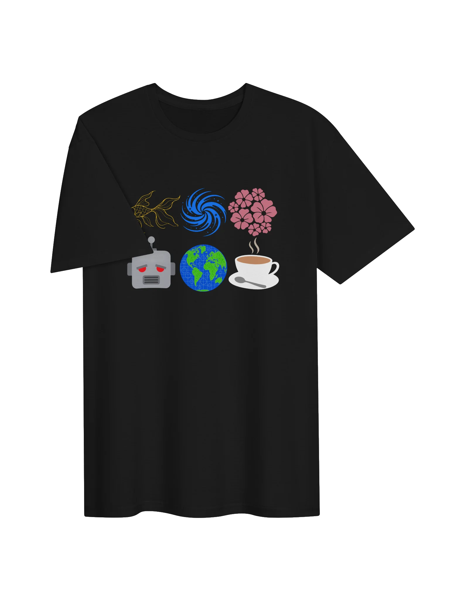 Fish, Spiral, Flowers, Robot, Earth, Tea-shirt product image (3)