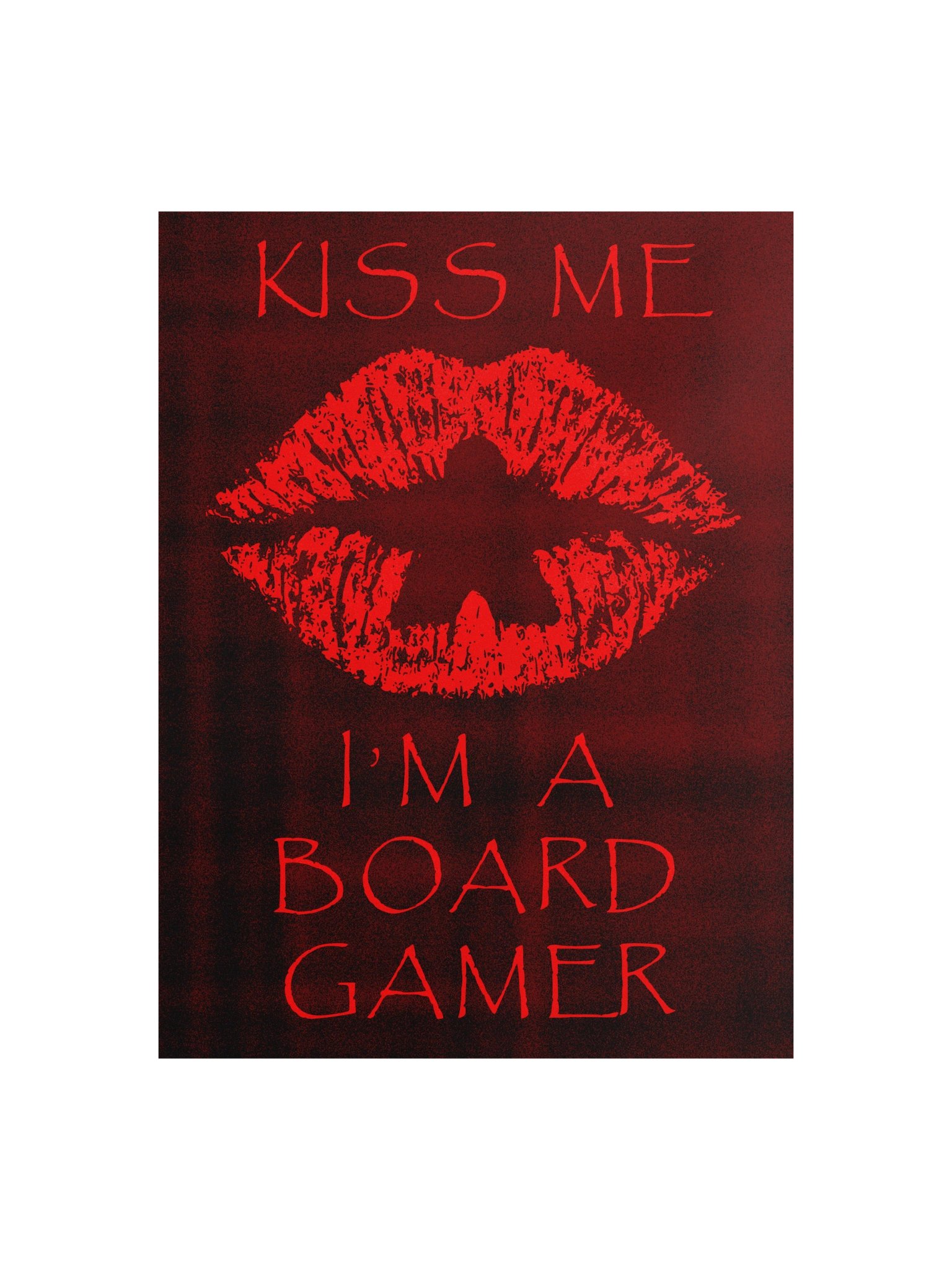 Grunge Meeple Kiss Board Game Room Poster - UNFRAMED product image (2)