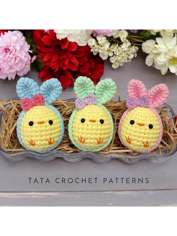 PDF Pattern -♡- Crochet A Chick In Easter Egg & Bunny Ears Pattern product image (2)