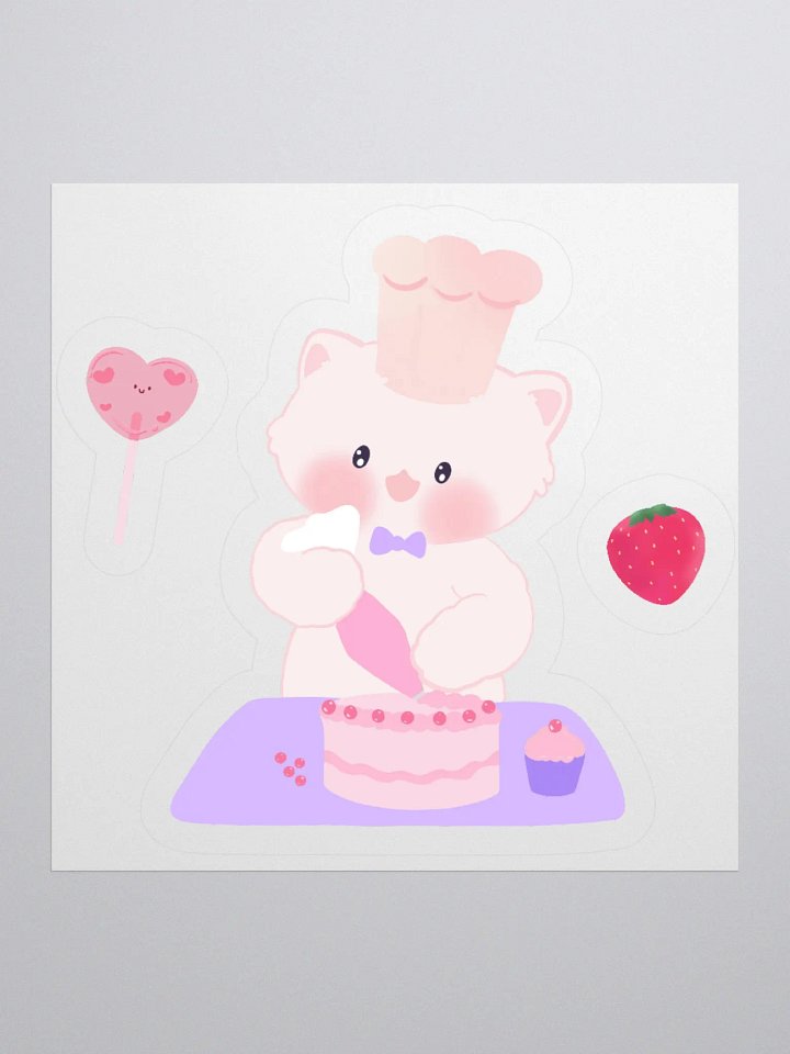 Super baker White Cat Sticker product image (1)