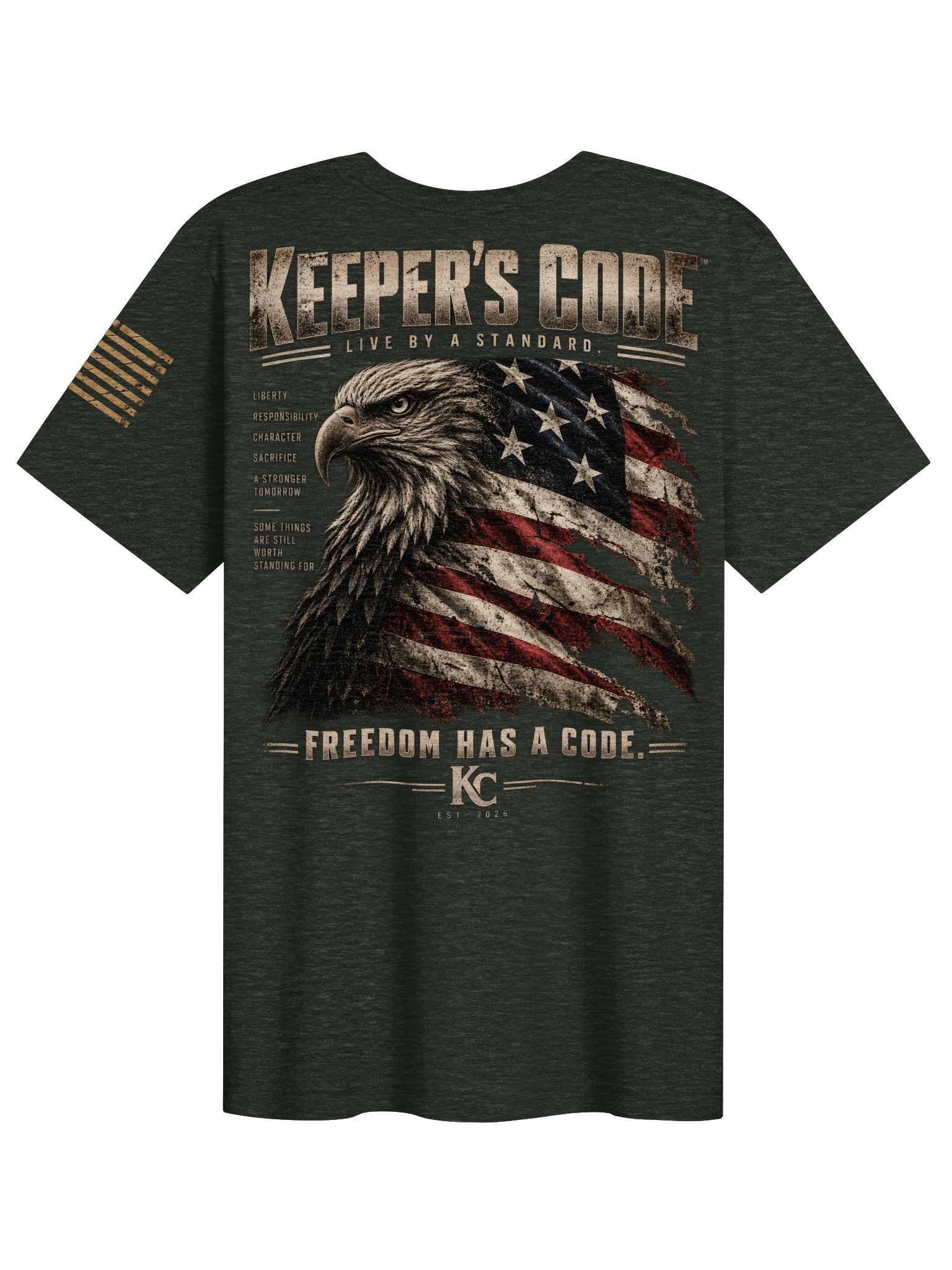 Keeper’s Code™ Women’s Freedom Has a Code Eagle Patriotic T-Shirt product image (4)