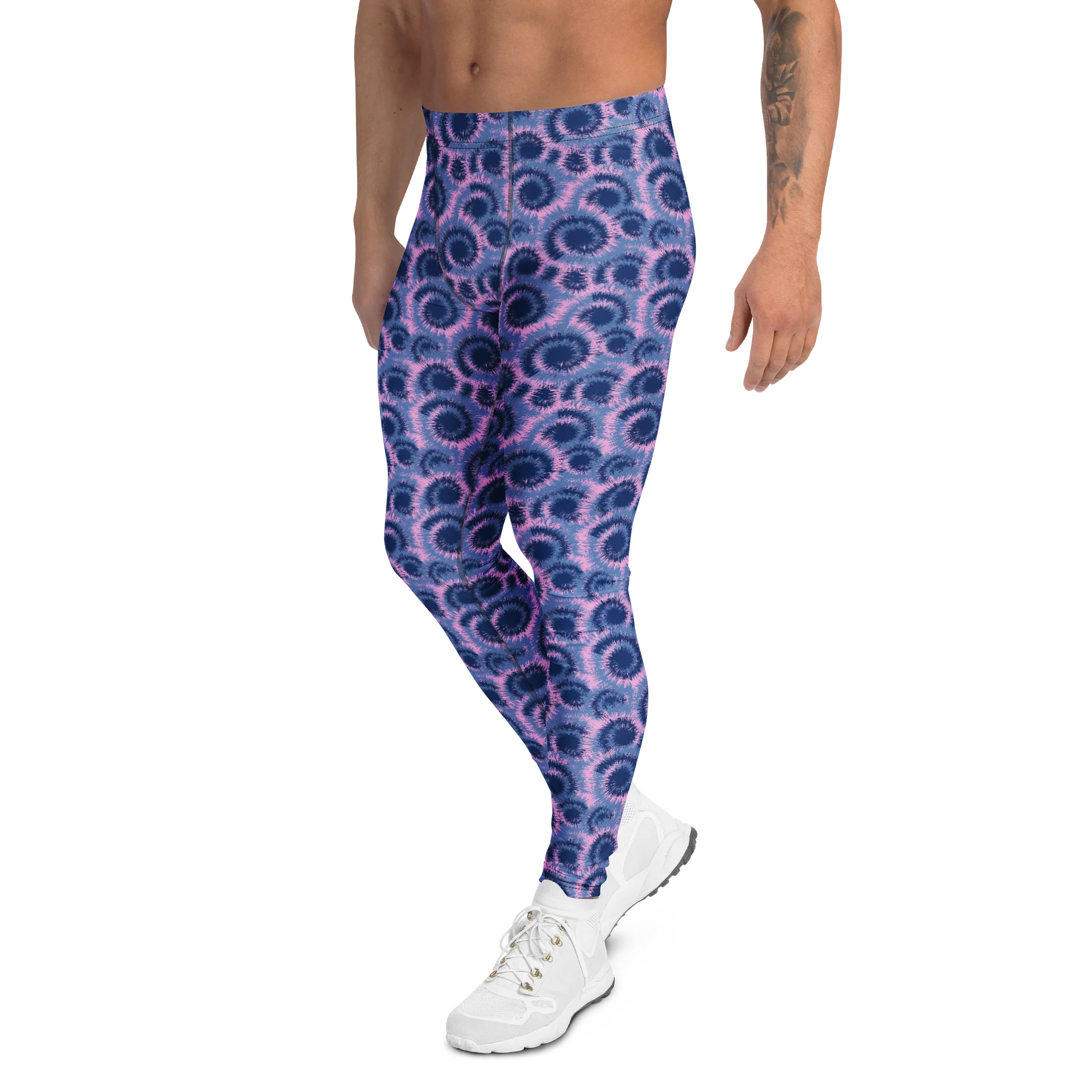 Comfortable Men’s Leggings: Bold Colorful Tie-Dye product image (4)