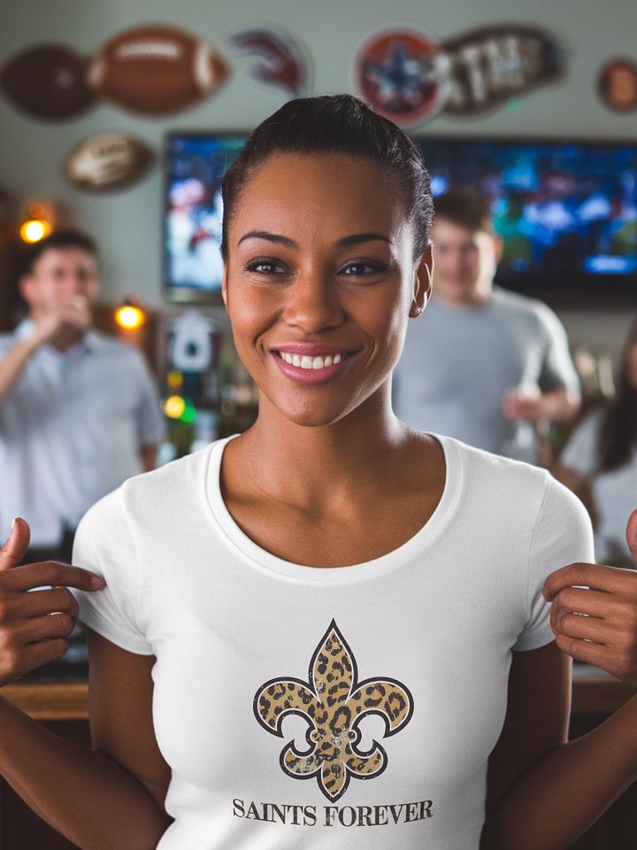 Leopard Fleur-de-lis Saints Forever T-Shirt product image (3)