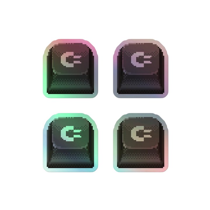 Pixel 64 Key Holographic Sticker Sheet product image (2)