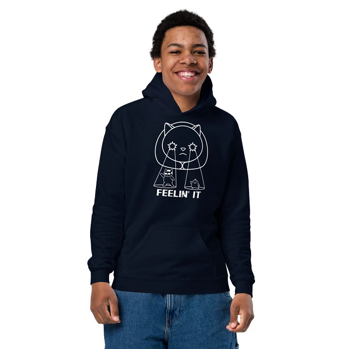 Goromi the Cat in Wig (Surreally Spotlighted Dancing) - Unisex Youth Hoodie product image (12)