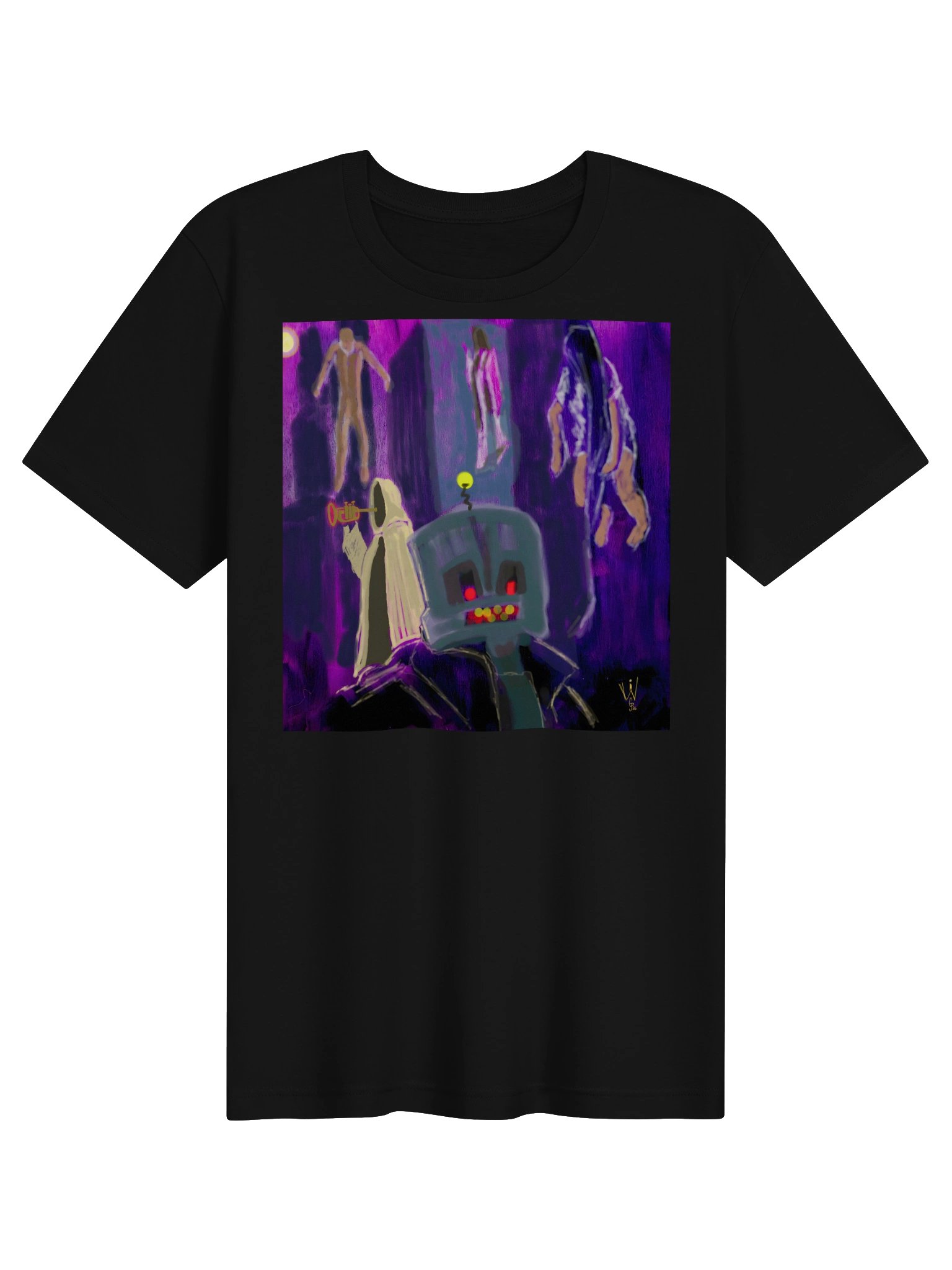 "No Robots at the Rapture" - Eerie Cosmic Figures Tee by iffy Wisdom product image (6)