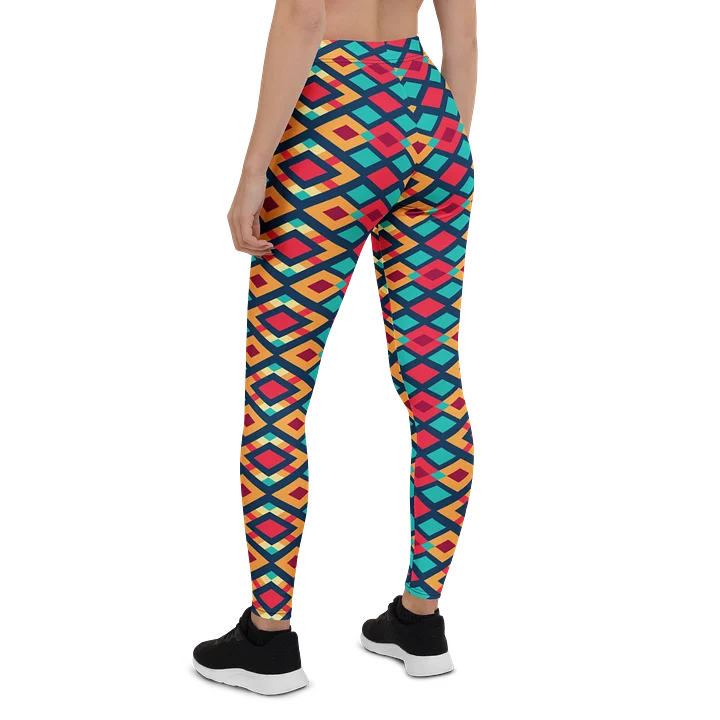 Comfortable Leggings with Colorful Geometric Triangles product image (2)