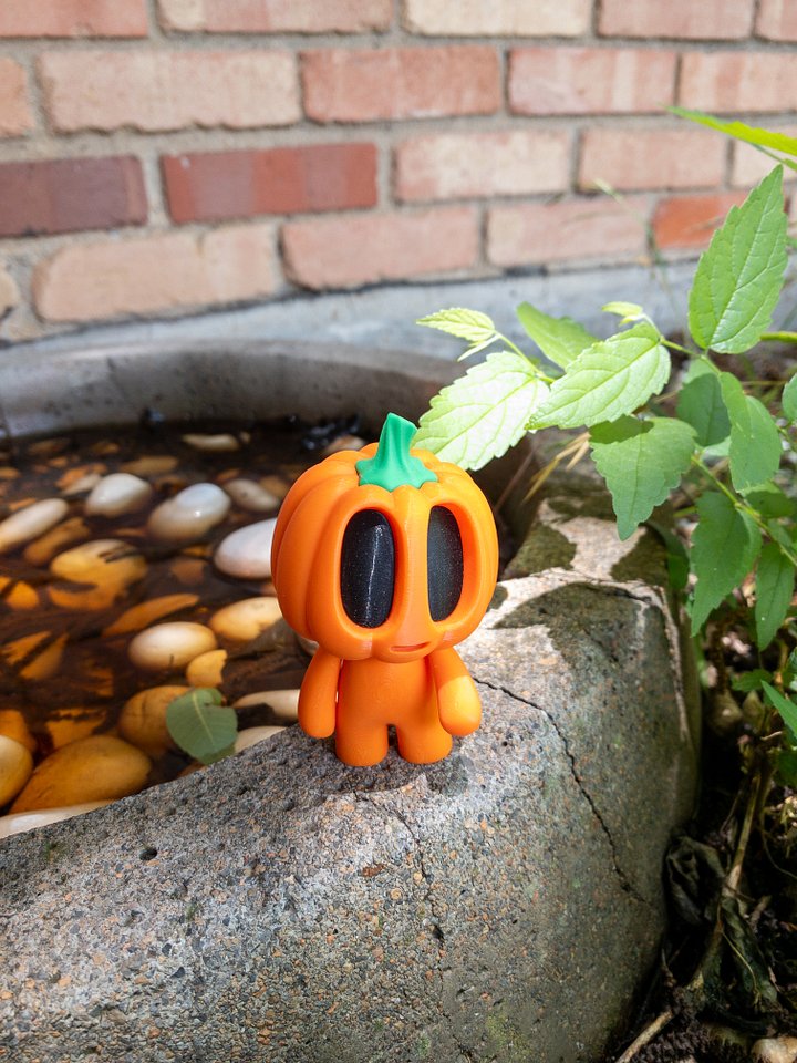Pumpkin Ghost — 3D Printed Art Toy | Designer Figure | 2 in 1 product image (2)