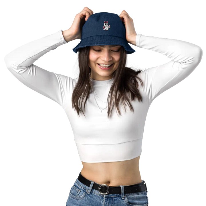 Cute Ghost Embroidered Denim Bucket Hat product image (2)