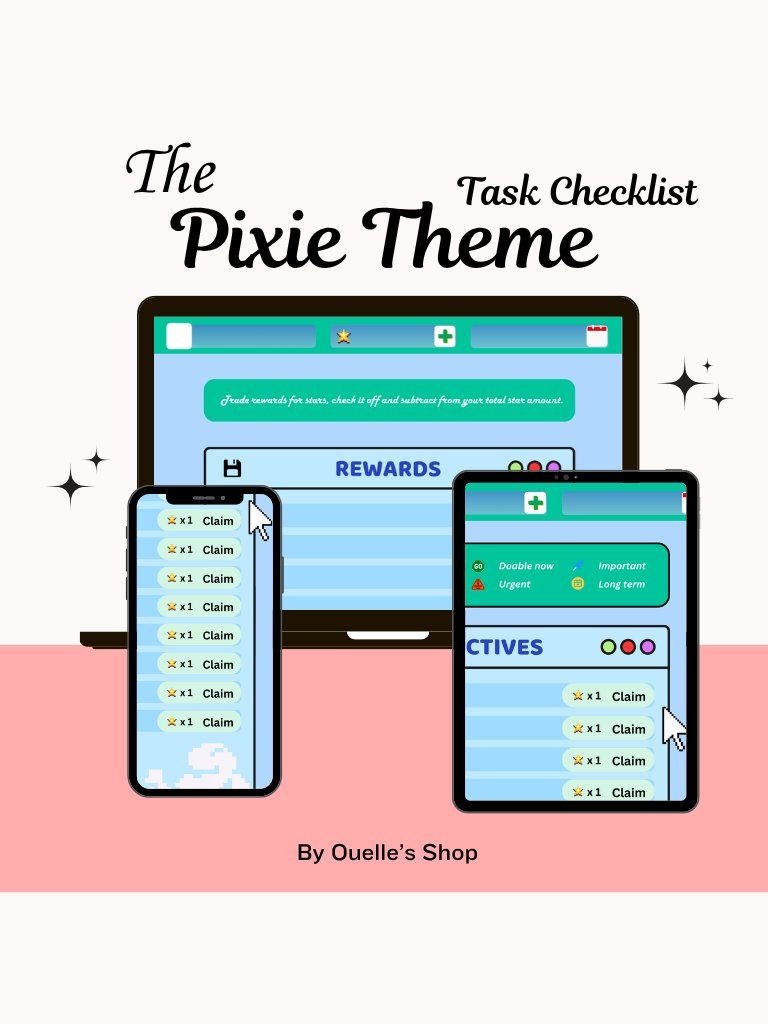 Pixie - Game themed Task Checklist (PDF & Template) product image (1)