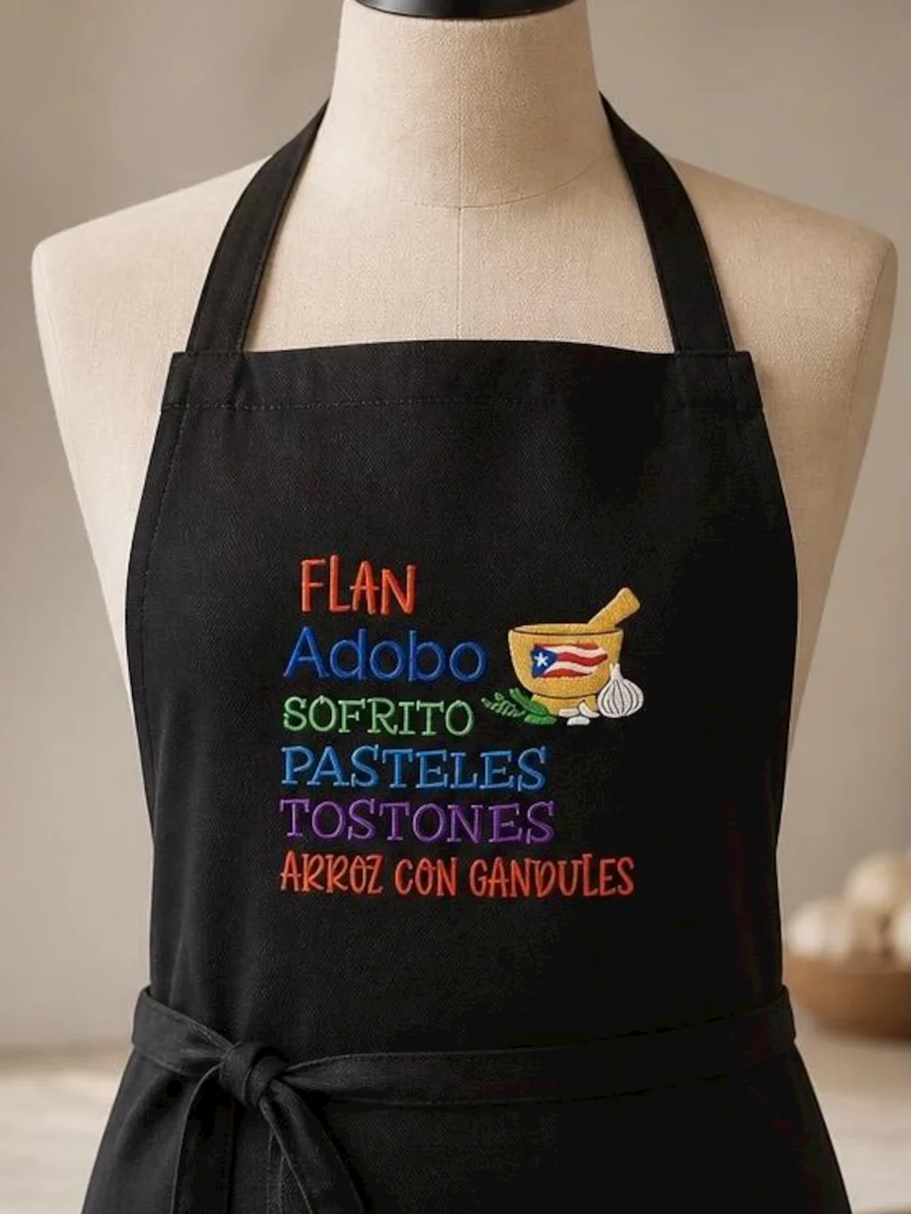 Embroidered Puerto Rican Food Kitchen Apron product image (1)