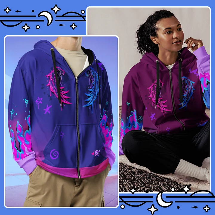 RISE Collection: Subtle Bisexual Pride Phoenix Zip Hoodie - PURPLE product image (2)
