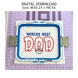 Worlds Best Dad Applique Embroidery Design product image (2)