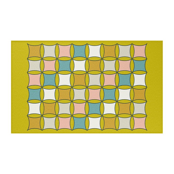 Mid Modern Century Inspired Chenille Area Rug- Golden Orche product image (2)