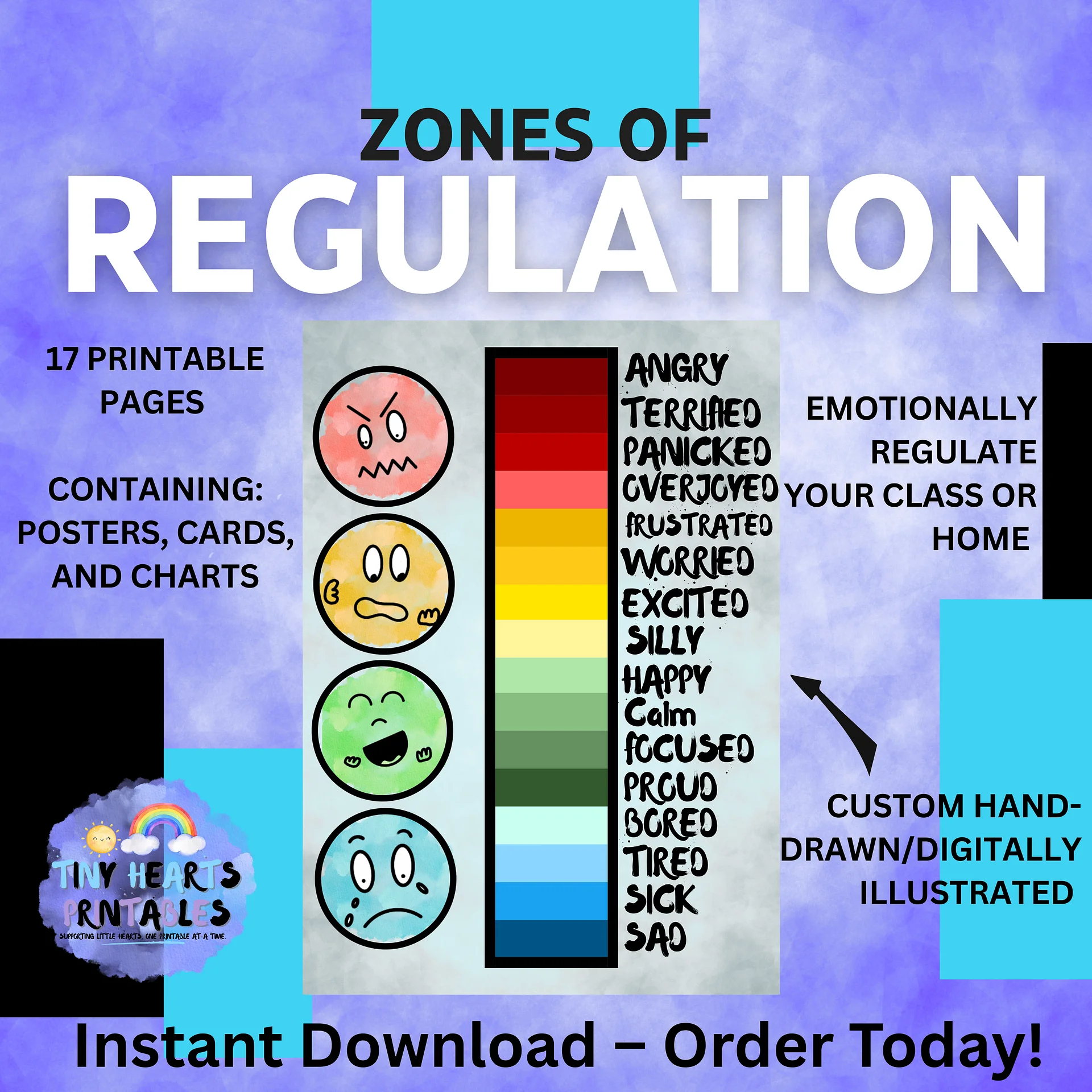 Zones of Regulation Printable Toolkit - 18 Pages | Visual Supports for Emotional Regulation | SEN, EYFS, Classroom Resource product image (2)