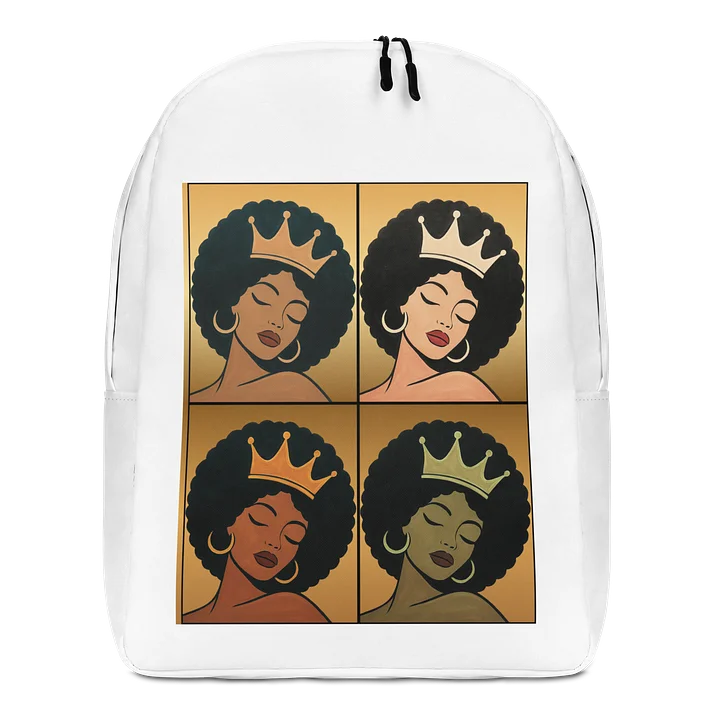 Poised Princess Crowned Pop‑Art Afro Backpack product image (1)