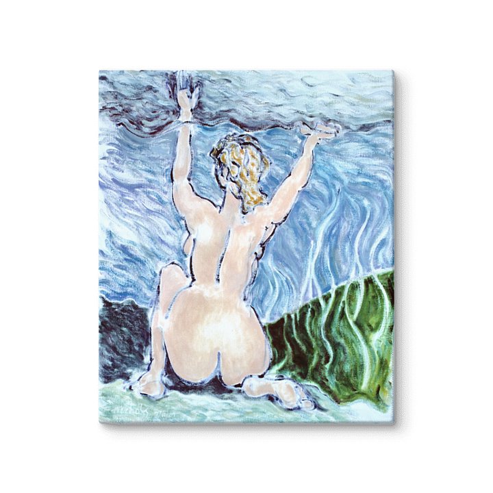 Woman Kneeling (1984) on canvas (20" x 24") product image (2)