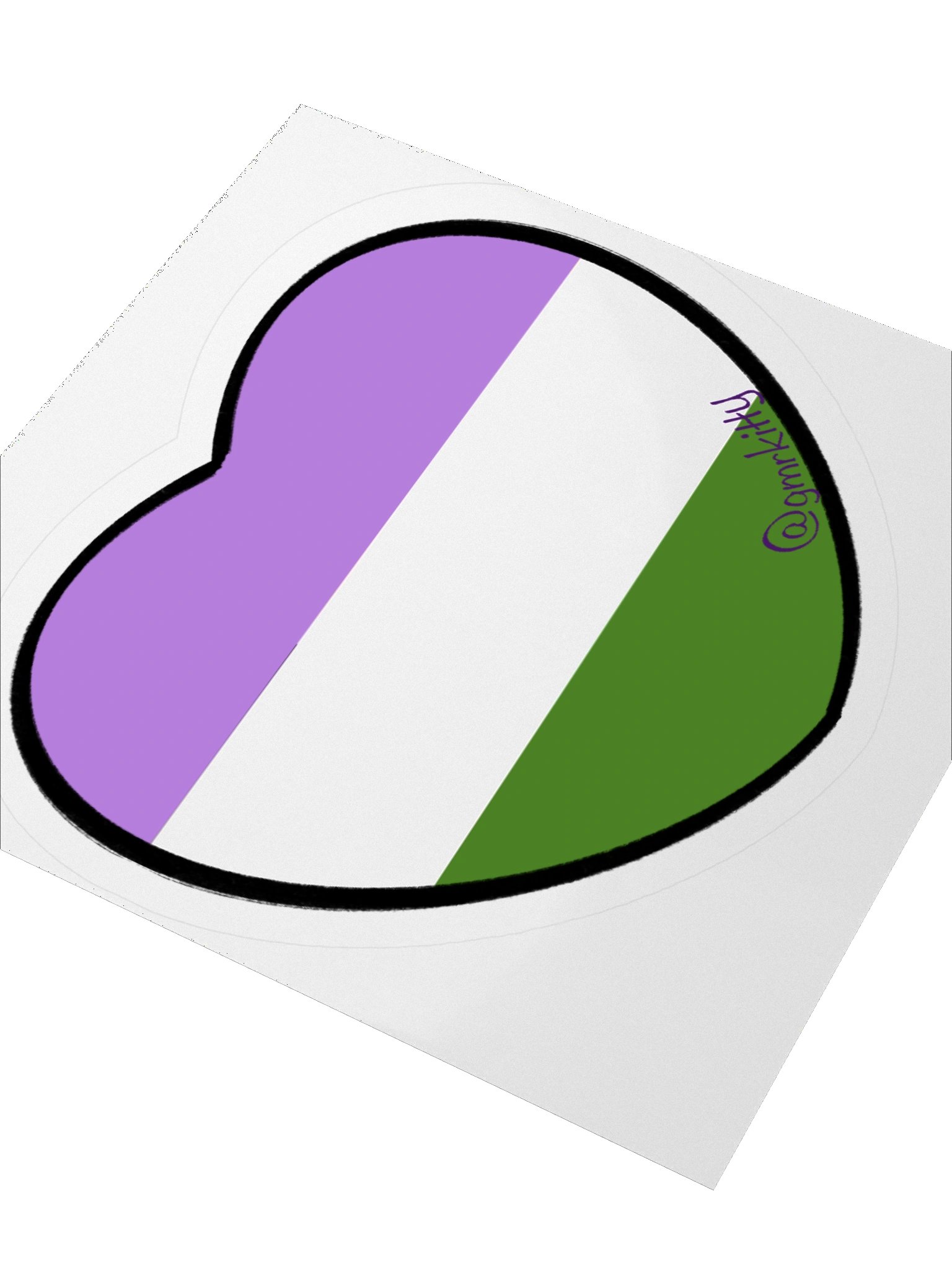 Genderqueer Pride Heart Sticker product image (7)