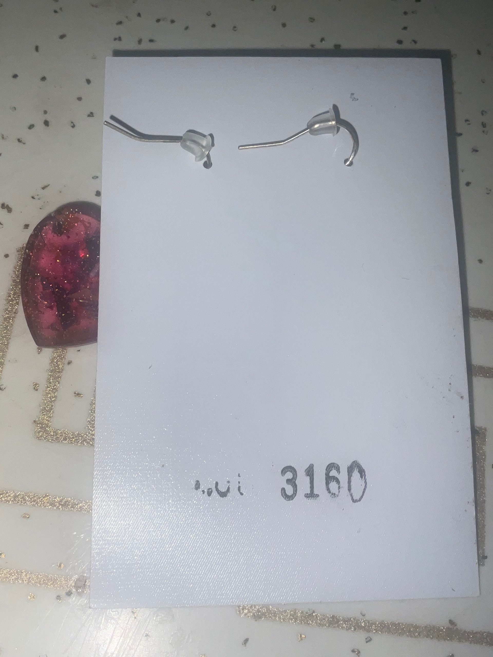 Red Heart Hologram dangle earrings product image (3)