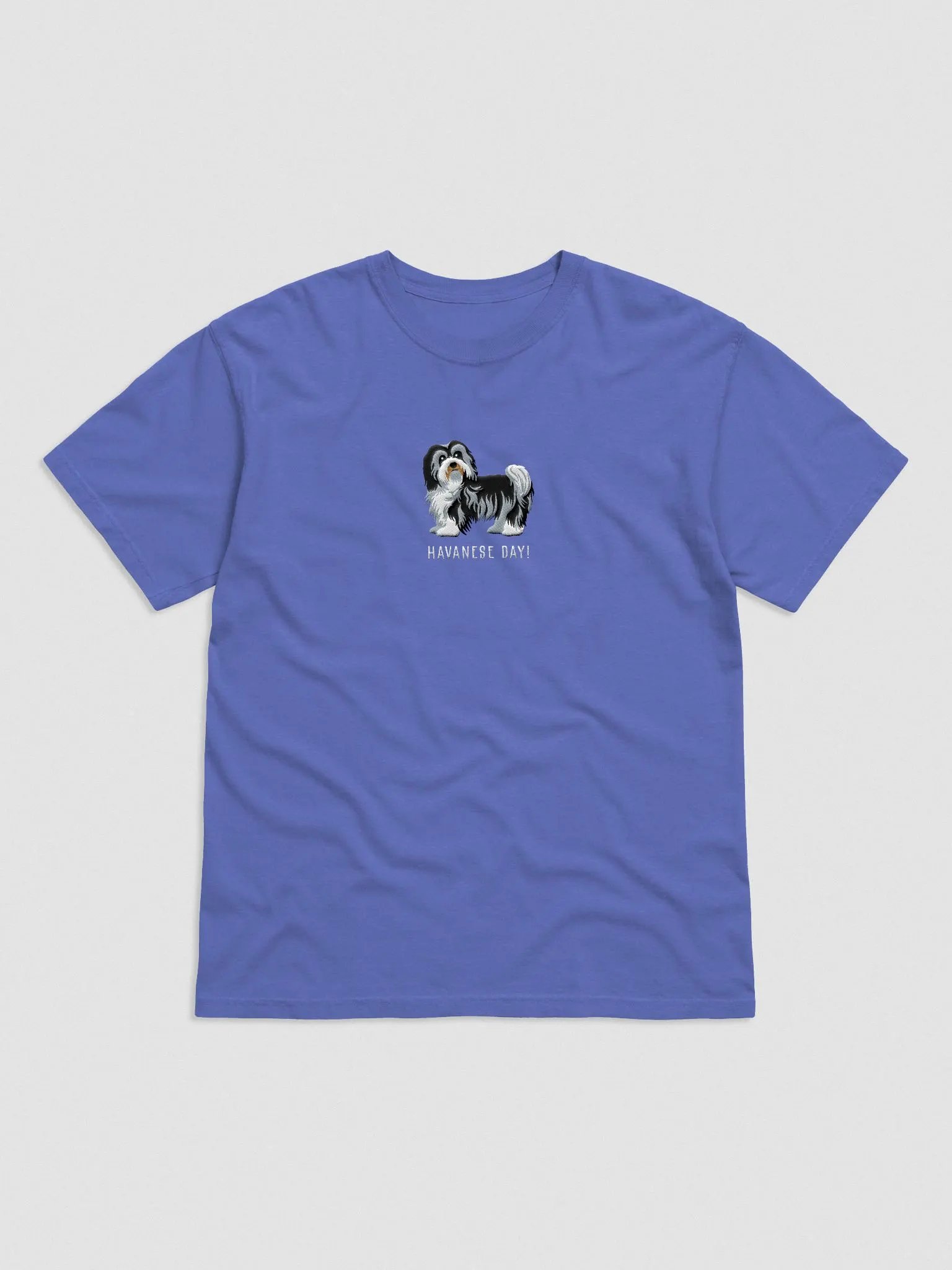 Havanese Day! T-Shirt(Embroidered) of a Havanese(Black & White) product image (4)