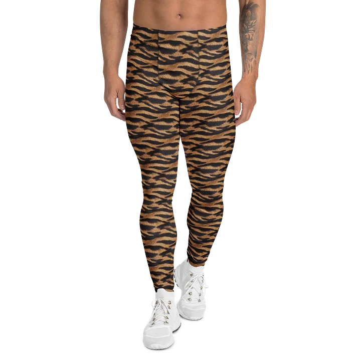 Trendy Bold Brown Leopard Print Men's Leggings product image (1)
