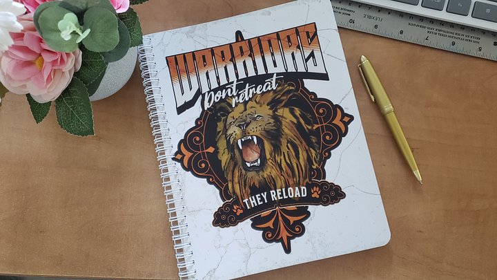 Warriors Don't Retreat They Reload Composition Size Coiled Notebook product image (2)