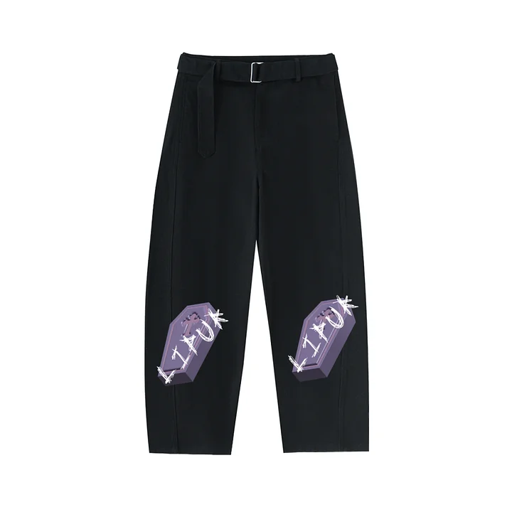 Twisted-Seam Belted Curved-Blade Pants product image (1)
