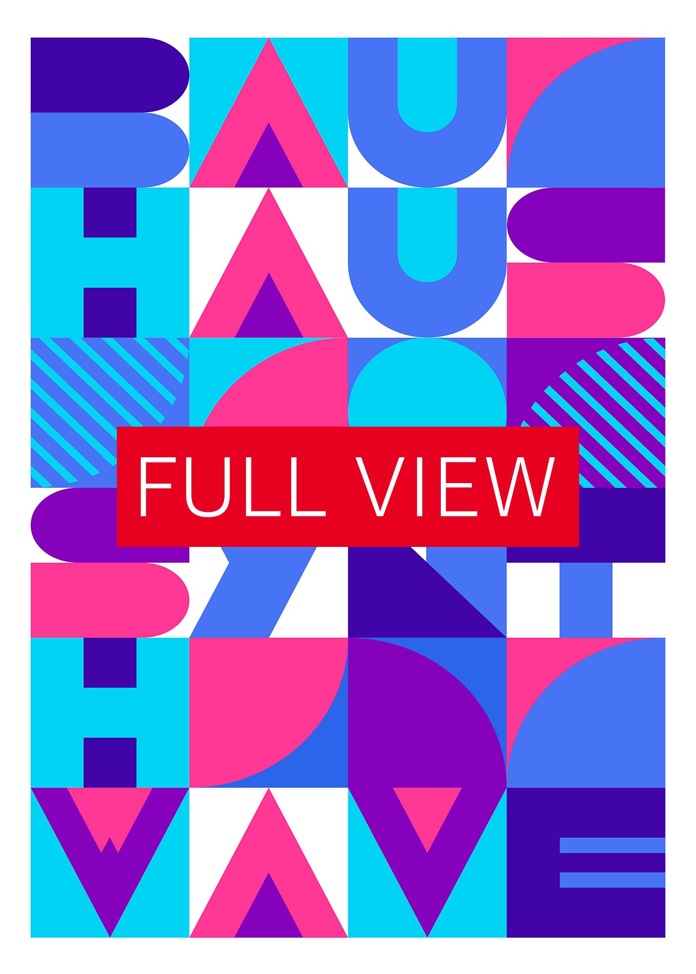 Bauhaus Synthwave #3 poster (pink-blue) — abstract poster, retrowave print, vaporwave geometric art, 1980s print, 1930s wall decor product image (3)