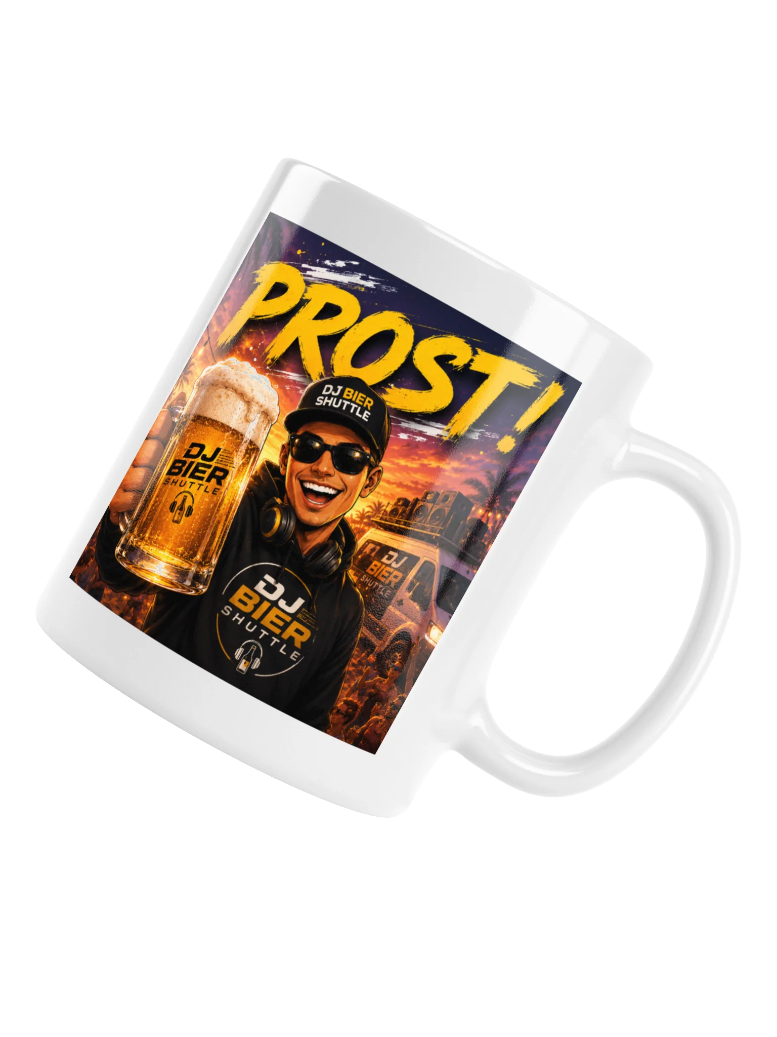DJ Beer Shuttle Coffee Mug White product image (6)